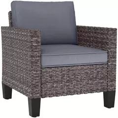 Outsunny Single Rattan Armchair, with Cushions - Mixed Grey - 1