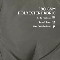 Outsunny Set of Four Padded Garden Seat Cushions - Light Grey - 5