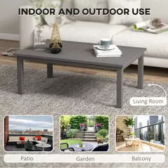 Outsunny 100cm x 60cm Aluminium Outdoor Coffee Table - Brown - 6