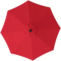 Outsunny 3 m Replacement Parasol Canopy with Top Vent, UPF 50+ Garden Parasol Replacement Canopy, 8 Rib Parasol Cover Replacement Fits Various Frames, Red - 1