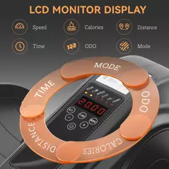 SPORTNOW Under Desk Elliptical Machine, Seated Pedal Exerciser, Mini Electric Elliptical Machine for Seniors with LCD Monitor, Remote Control and 10 Adjustable Speed, Quiet & Portable, Black - 6