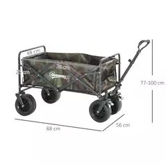 Outsunny 95L Folding Steel Frame Garden Trolley, with Handle - Multicolour - 3