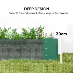 Outsunny 180 x 90cm Galvanised Steel Open Planter - Green - 4