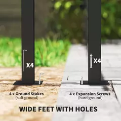 Outsunny 3 x 4m Steel Pergola, with Retractable Canopy - Khaki - 6