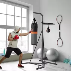 HOMCOM Freestanding Boxing Punch Bag & Speed ball Station, for Home Gym, Grey - 2