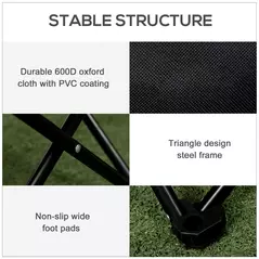 Outsunny Camping Chair, Lightweight Folding Chair with Carrying Bag and Storage Pocket, Perfect for Festivals, Fishing, Beach and Hiking, Black - 6