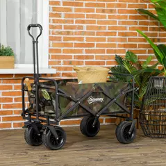 Outsunny 95L Folding Steel Frame Garden Trolley, with Handle - Multicolour - 2