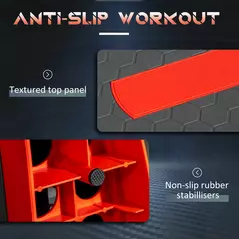 HOMCOM Aerobic Step, 10cm, 15cm & 20cm Height Adjustable Exercise Stepper for Exercise Workout, Nonslip Step Board Great for Home & Office, Grey and Red - 6