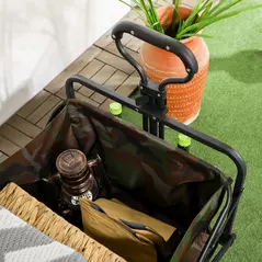 Outsunny 95L Folding Steel Frame Garden Trolley, with Handle - Multicolour - 8