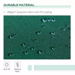 Outsunny Awning Canopy Manual Retractable Porch Sun Shade Shelter 3 x 2m Green - 4