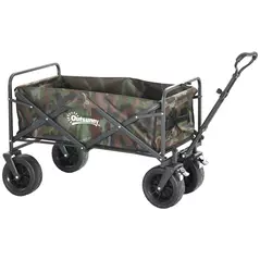 Outsunny 95L Folding Steel Frame Garden Trolley, with Handle - Multicolour - 1