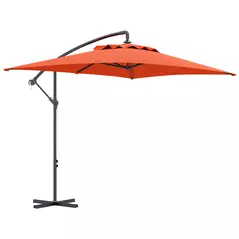 Outsunny 3(m) Cantilever Overhanging Parasol, with Cross Base - Orange - 1