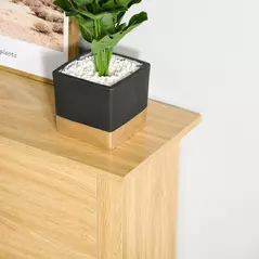 HOMCOM Narrow Shoe Cabinet, Space Saving Shoe Storage Cabinet with 2 Flip Drawers and Adjustable Shelves for 6-12 Pairs of Shoes for Hallways and Living Room, Natural Wood Finish - 8