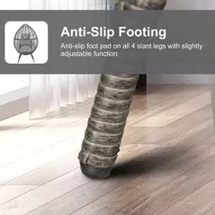 Outsunny Teardop PE Wicker Rattan Chair w/ Thick Cushions 4 Legs Outdoor Seat Egg Garden - 6