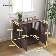 PawHut Dog Crate Table for Medium and Large Dogs with Magnetic Door for Indoor Use, 85 x 55 x 75 cm, Purple - 3
