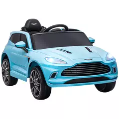 AIYAPLAY Aston Martin DBX Licensed Battery Powered Kids Electric Car, 12V Kids Ride on Car w/ Lights, Music Horn, Blue - 1