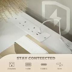 HOMCOM Boucle Chest of Drawers, 8 Fabric Drawers Storage Organiser with Charging Station, 2 USB and 2 AC Ports, Steel Frame, Fabric Dresser for Living Room, Bedroom, Hallway, Cream White - 4