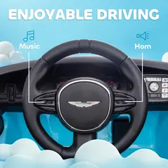 AIYAPLAY Aston Martin DBX Licensed Battery Powered Kids Electric Car, 12V Kids Ride on Car w/ Lights, Music Horn, Blue - 7