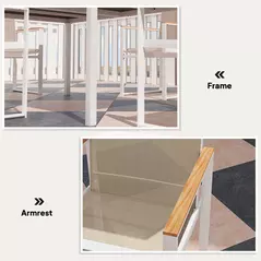 Outsunny 5 Piece Garden Furniture Set with 4 Armchairs and Tempered Glass Table Top, for Deck, Balcony - 7