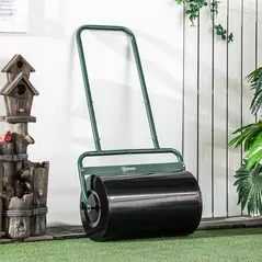 Outsunny 38L Fillable Cylinder Steel Lawn Roller - Dark Green - 2