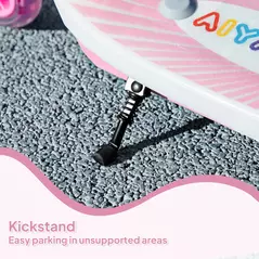 AIYAPLAY Electric Scooter for Kids Aged 4-7 Years, with Flashing LED Lights, Rear Auxiliary Wheels, Pink - 9