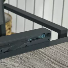 Outsunny Extending Garden Table, Outdoor Dining Table for 6, Aluminium Frame Rectangular Patio Table with Plastic Board Tabletop,80/160L x 80W x 75H cm, Grey - 8