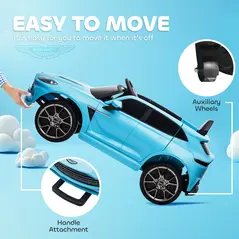 AIYAPLAY Aston Martin DBX Licensed Battery Powered Kids Electric Car, 12V Kids Ride on Car w/ Lights, Music Horn, Blue - 6