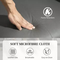 HOMCOM Recliner Armchair with Thick Padded Spring Cushion, Microfibre Manual Reclining Chair with Adjustable Leg Rest, Side Pockets for Living Room, Bedroom, Light Grey - 6