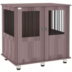 PawHut Dog Crate Table for Medium and Large Dogs with Magnetic Door for Indoor Use, 85 x 55 x 75 cm, Purple - 1