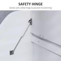 HOMCOM 61L Home Storage Chest - White - 5