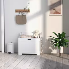 HOMCOM 61L Home Storage Chest - White - 7