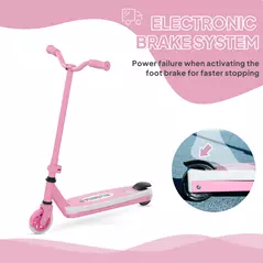 AIYAPLAY Electric Scooter for Kids Aged 4-7 Years, with Flashing LED Lights, Rear Auxiliary Wheels, Pink - 7