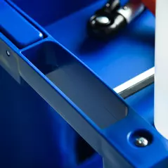 HOMCOM Janitor Cleaning Trolley, with Bin, Shelves and Hooks - Blue - 9