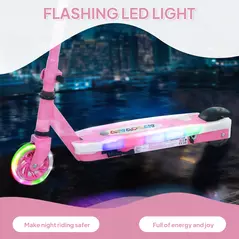 AIYAPLAY Electric Scooter for Kids Aged 4-7 Years, with Flashing LED Lights, Rear Auxiliary Wheels, Pink - 5