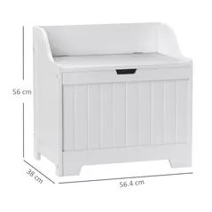 HOMCOM 61L Home Storage Chest - White - 3