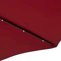 Outsunny 2.7m Patio Garden Umbrella Outdoor Parasol with Tilt Crank and 24 LEDs Lights (Red) - 8