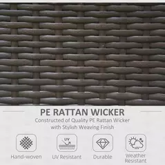 Outsunny 2 Pieces Outdoor PE Rattan Dining Chairs Set with Cushion, Garden Armchair with Armrests, High Backrest, Metal Frame Patio Wicker Furniture, Coffee - 6