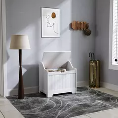 HOMCOM 61L Home Storage Chest - White - 8