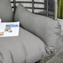 Outsunny Teardop PE Wicker Rattan Chair w/ Thick Cushions 4 Legs Outdoor Seat Egg Garden - 8