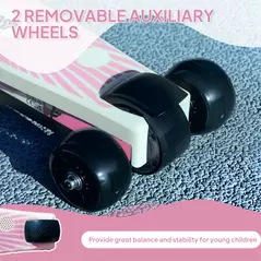 AIYAPLAY Electric Scooter for Kids Aged 4-7 Years, with Flashing LED Lights, Rear Auxiliary Wheels, Pink - 4