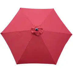 Outsunny 2.8m Garden Parasol Umbrella, Round Outdoor Market Table Umbrella Sun Shade Canopy, Wine Red - 7