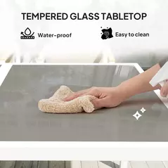 Outsunny 5 Piece Garden Furniture Set with 4 Armchairs and Tempered Glass Table Top, for Deck, Balcony - 5