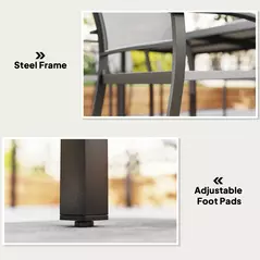 Outsunny Five-Piece Outdoor Garden Dining Set - Grey - 7