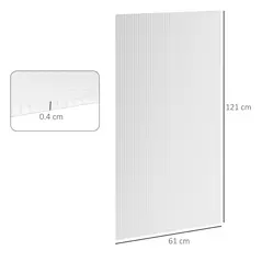 Outsunny 14 Pieces Polycarbonate Sheets, 121 x 61 x 0.4cm Twin-Wall Plastic Roofing Sheets, 10m² Replacement Greenhouse Panels, Waterproof and UV Protection, Clear - 3