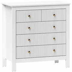 HOMCOM Elegant Chest of Five Drawers - White - 1