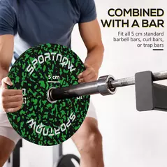 SPORTNOW Olympic Weight Plates with 5cm Holes, for Weight Lifting, 2 x 10kg - 5