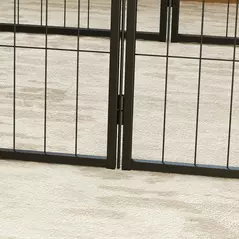 PawHut 6 Panels Dog Playpen, Portable Detachable Puppy Pen with Door, for Small Dogs, 60cm High, Grey - 9