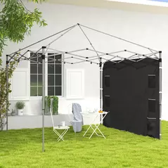 Outsunny 195 x 295cm Replacement Gazebo Sidewall - Black - 2