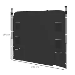 Outsunny 195 x 295cm Replacement Gazebo Sidewall - Black - 3
