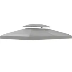 Outsunny Gazebo Roof Replacement, for 3 x 4m Frames - Light Grey - 1